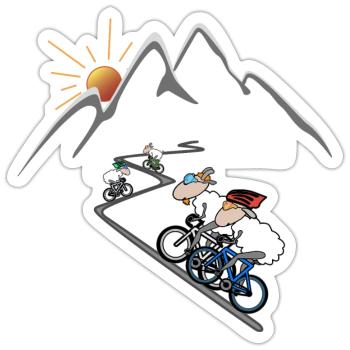 Radsport - Sticker Größe S (10 x 10 cm) - Mattweiß - Vorne