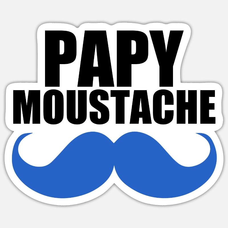 Opa Schnurrbart - Sticker Größe S (10 x 10 cm) - Mattweiß