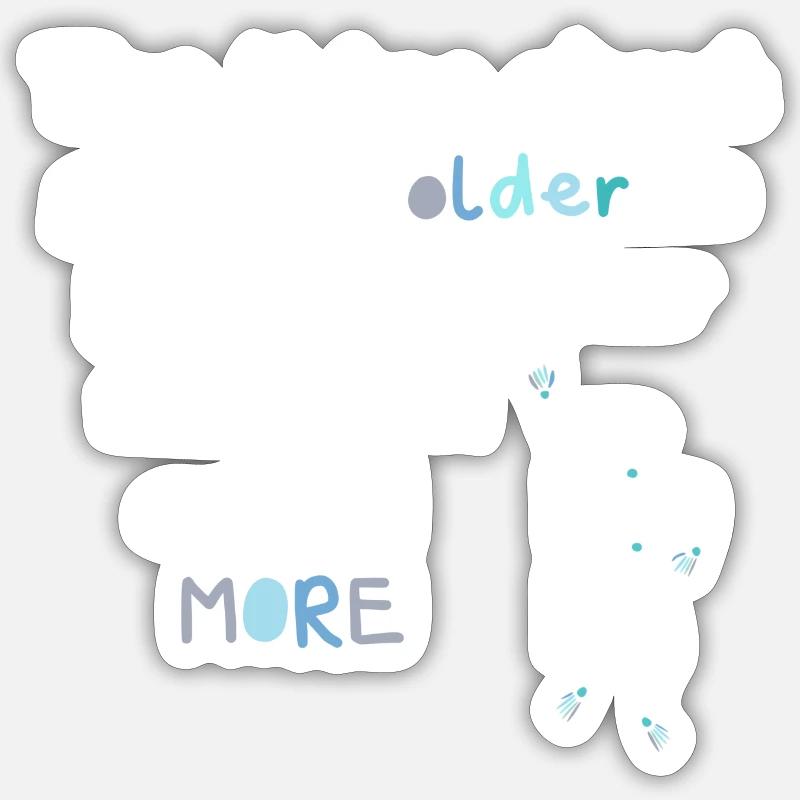 Old age skeleton - Sticker size S (10 x 10 cm) - white matte