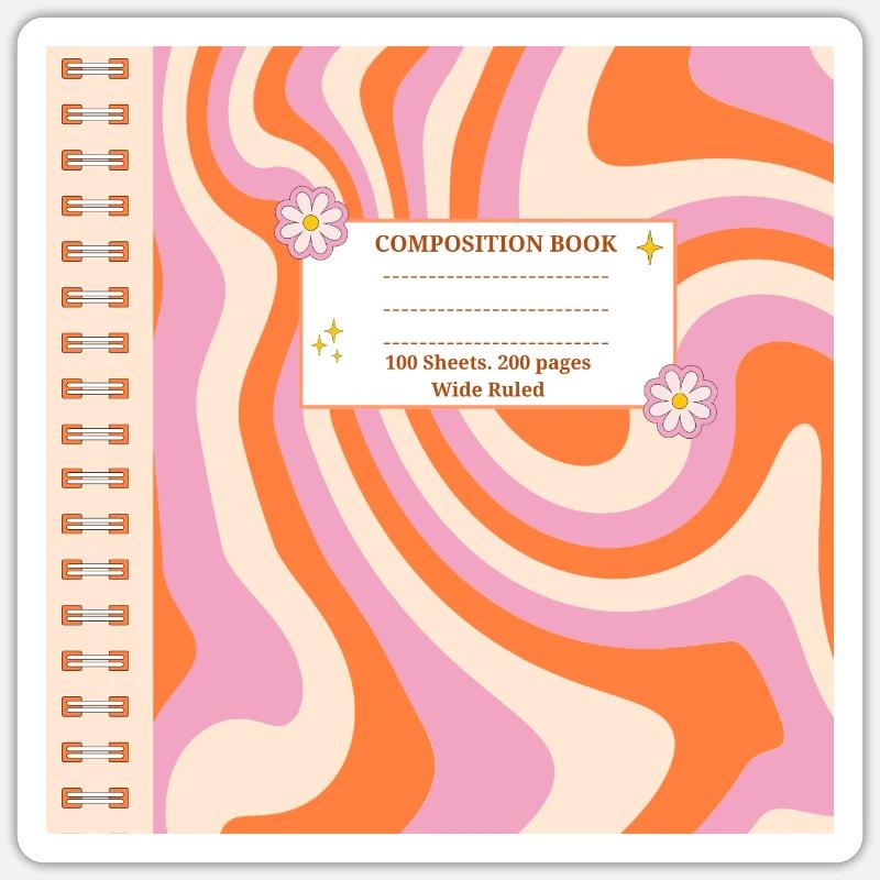 Composition Notebook Hippie Costume Sticker size S (10 x 10 cm)