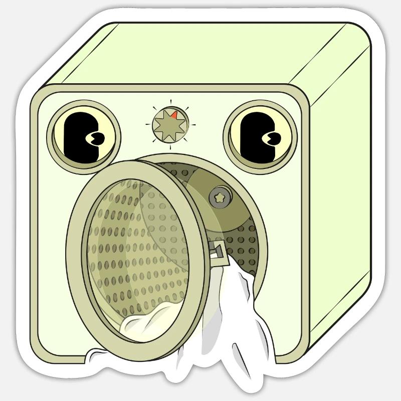 MACHINE - Sticker taille S (10 x 10 cm) - blanc mat