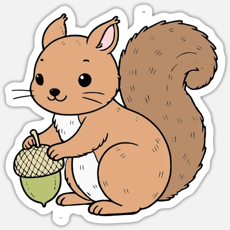 EIchhörnchen - Sticker Größe S (10 x 10 cm) - Mattweiß