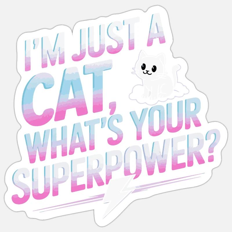 Conception de citation de dessin animé de chat stimulant Sticker taille S (10 x 10 cm)