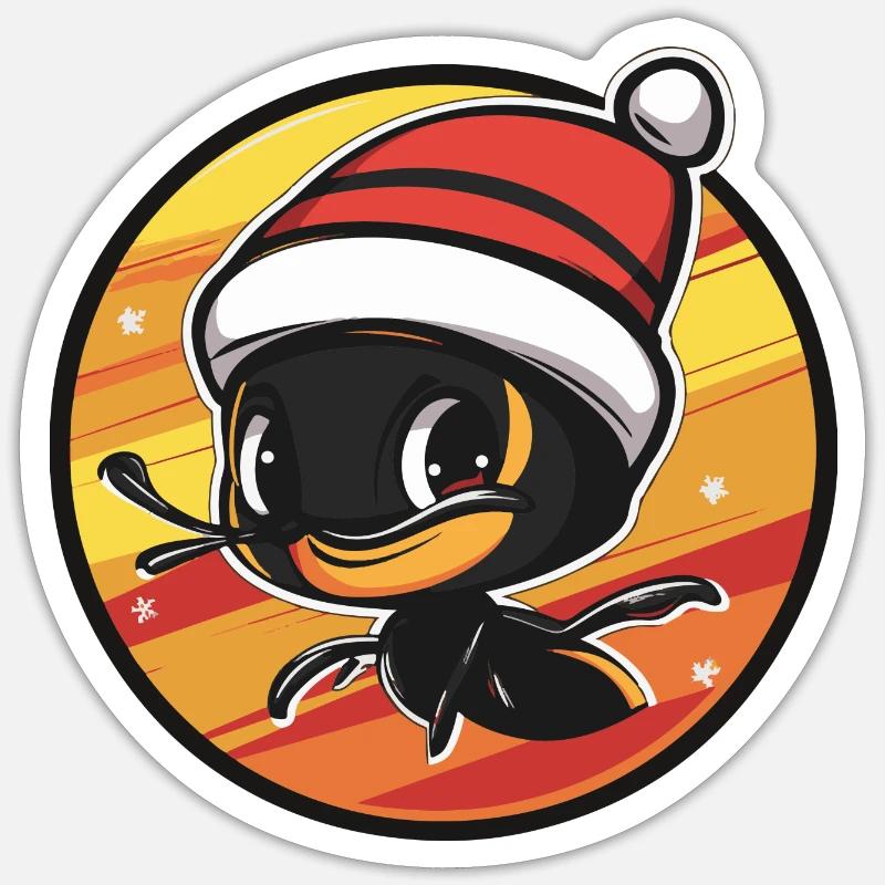 Fourmi Noël Noël - Sticker taille S (10 x 10 cm) - blanc mat