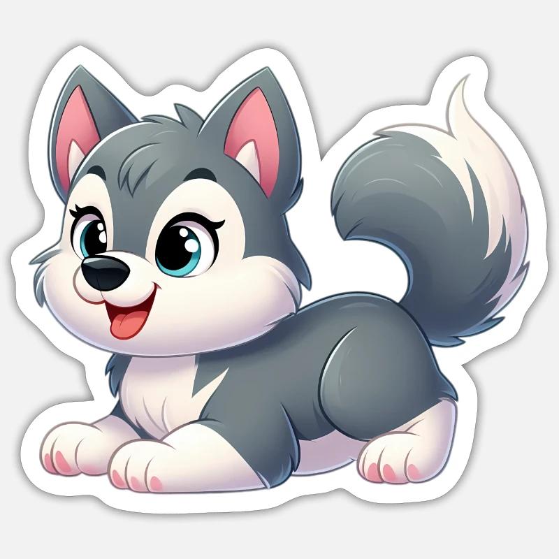 wolf 15 - Sticker taille S (10 x 10 cm) - blanc mat