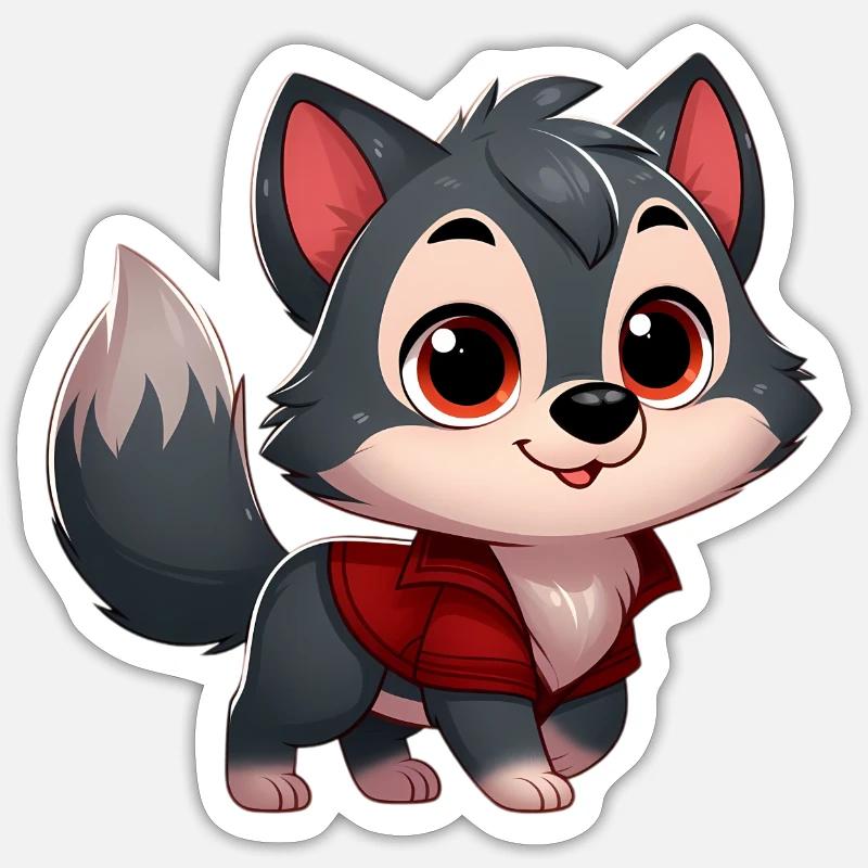 Wolf 4 - Sticker size S (10 x 10 cm) - white matte