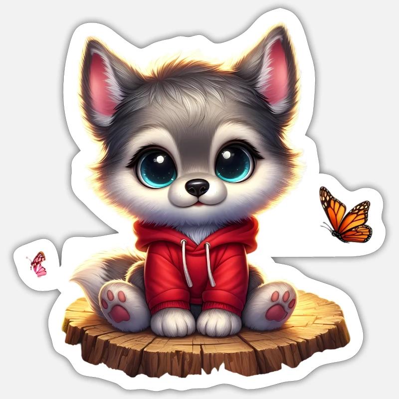 Wolf 10 - Sticker Größe S (10 x 10 cm) - Mattweiß