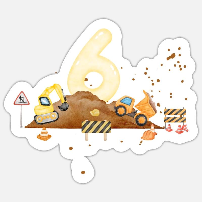 6th Anniversary Construction Site - Sticker size S (10 x 10 cm) - white matte