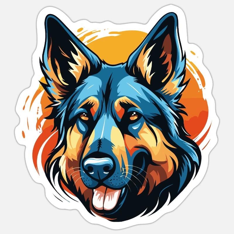 Deutscher Schäferhund Sticker Größe S (10 x 10 cm)