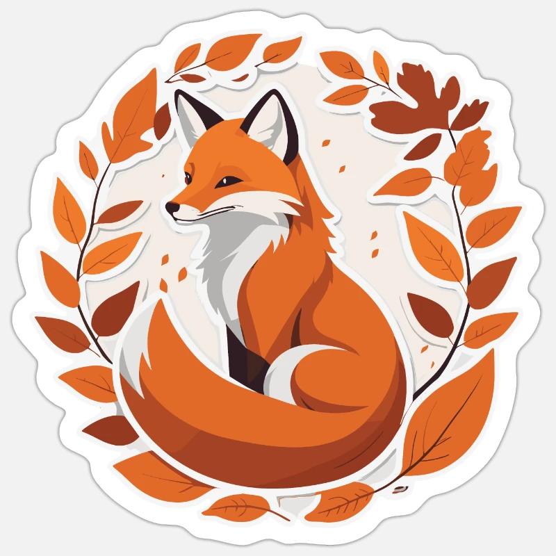 Fuchs im Herbst #2 Sticker Größe S (10 x 10 cm)