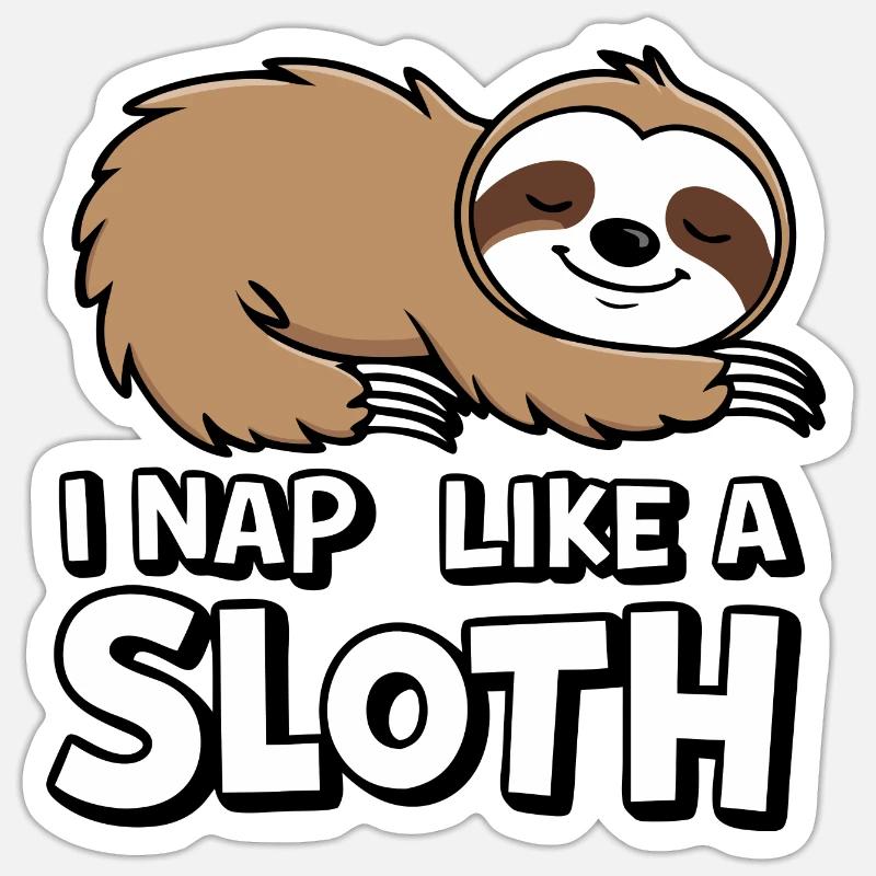 Sloth Sloths Sleeping Lazy - Sticker size S (10 x 10 cm) - white matte