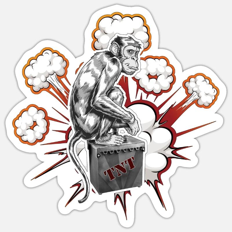 Monkey Mayhem - Sticker size S (10 x 10 cm) - white matte