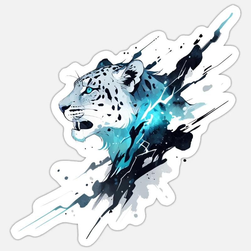Snow leopard - Sticker size S (10 x 10 cm) - white matte