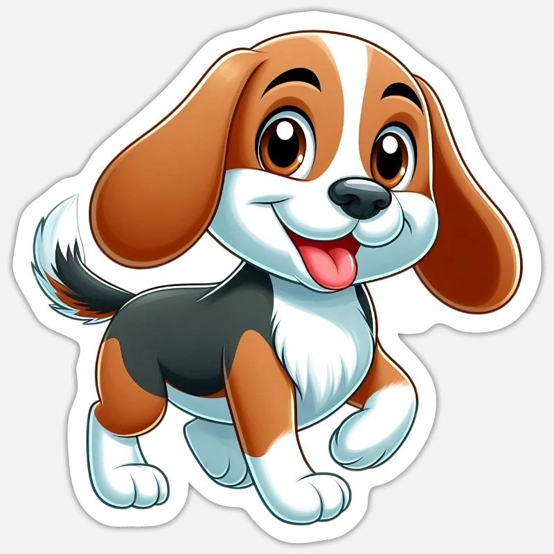Beagle 4 Sticker Größe S (10 x 10 cm)