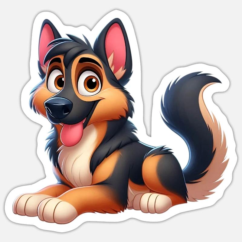German Shepherd 10 - Sticker size S (10 x 10 cm) - white matte