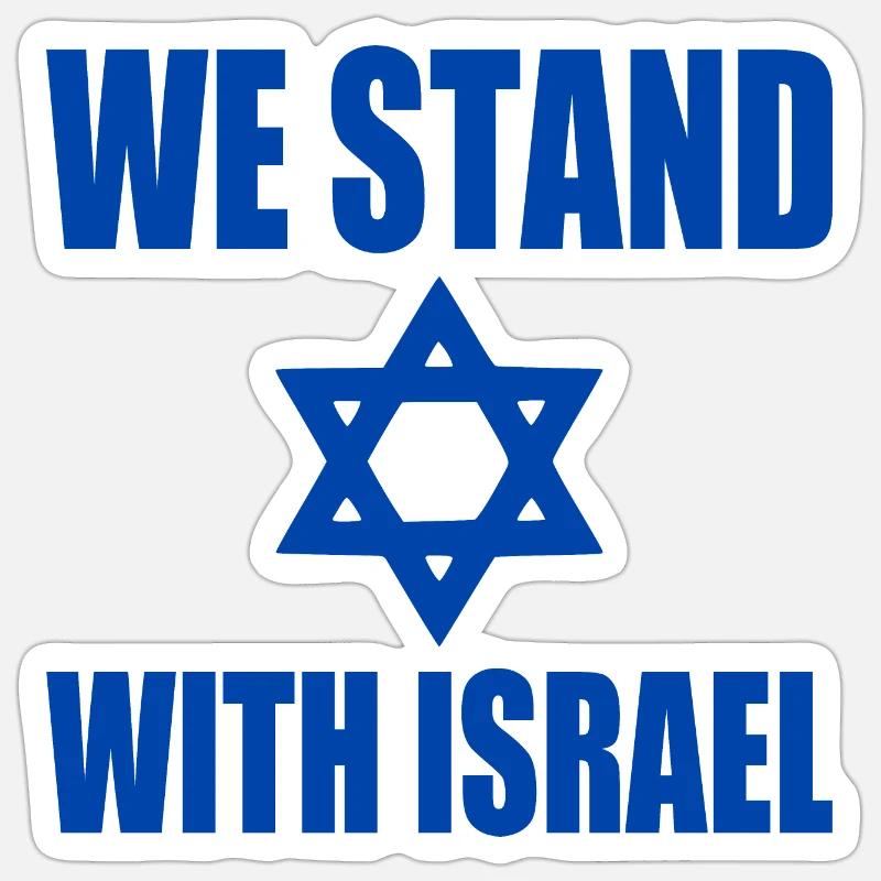 We stand with israel - Sticker Größe S (10 x 10 cm) - Mattweiß