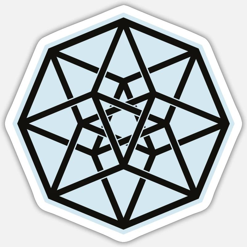 Le Tesseract - Inverser - Sticker taille S (10 x 10 cm) - blanc mat