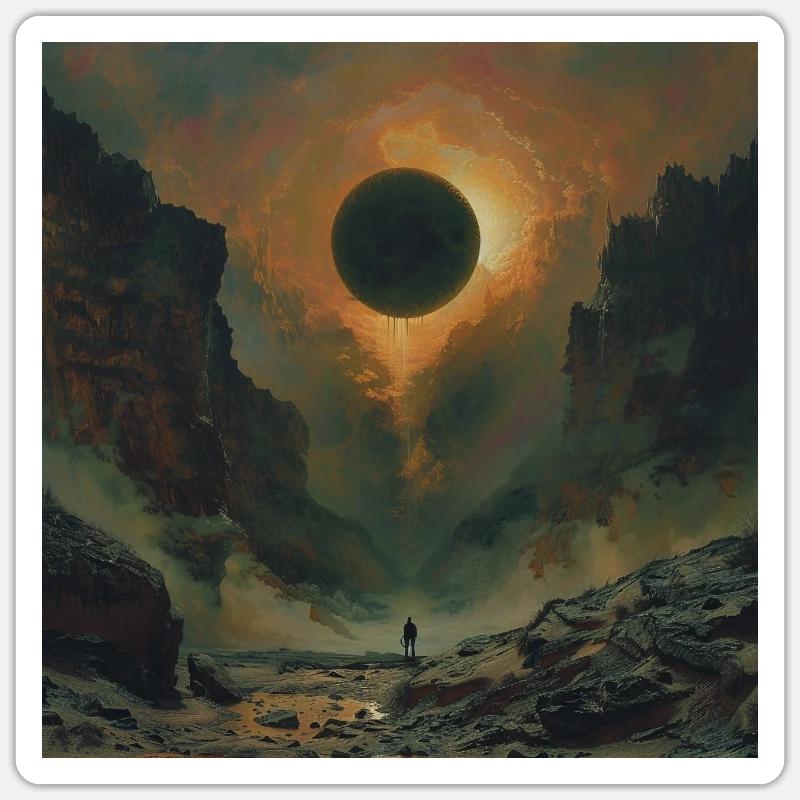 Éclipse d’orange Sticker taille S (10 x 10 cm)