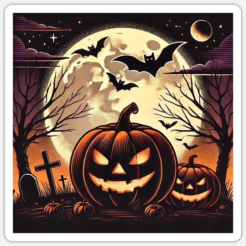 HALLOWEEN - Sticker taille S (10 x 10 cm) - blanc mat