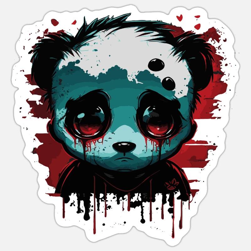 Sad Cute Panda - Sticker size S (10 x 10 cm) - white matte
