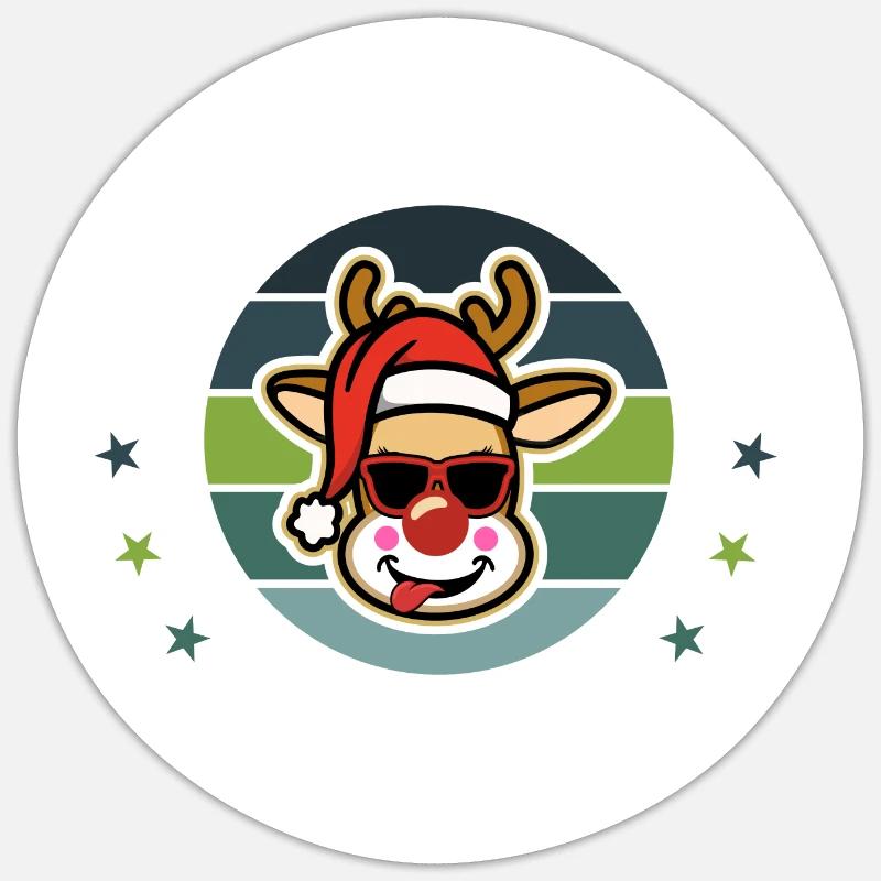 Rudolph Sticker taille S (10 x 10 cm)