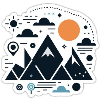 Gebirge - Sticker Größe S (10 x 10 cm) - Mattweiß - Vorne