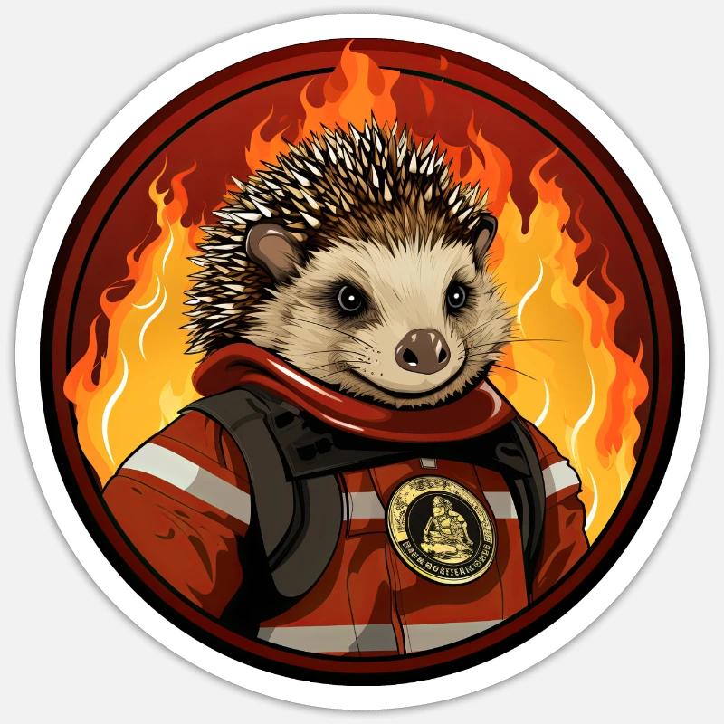 Pompiers Igel - Sticker taille S (10 x 10 cm) - blanc mat