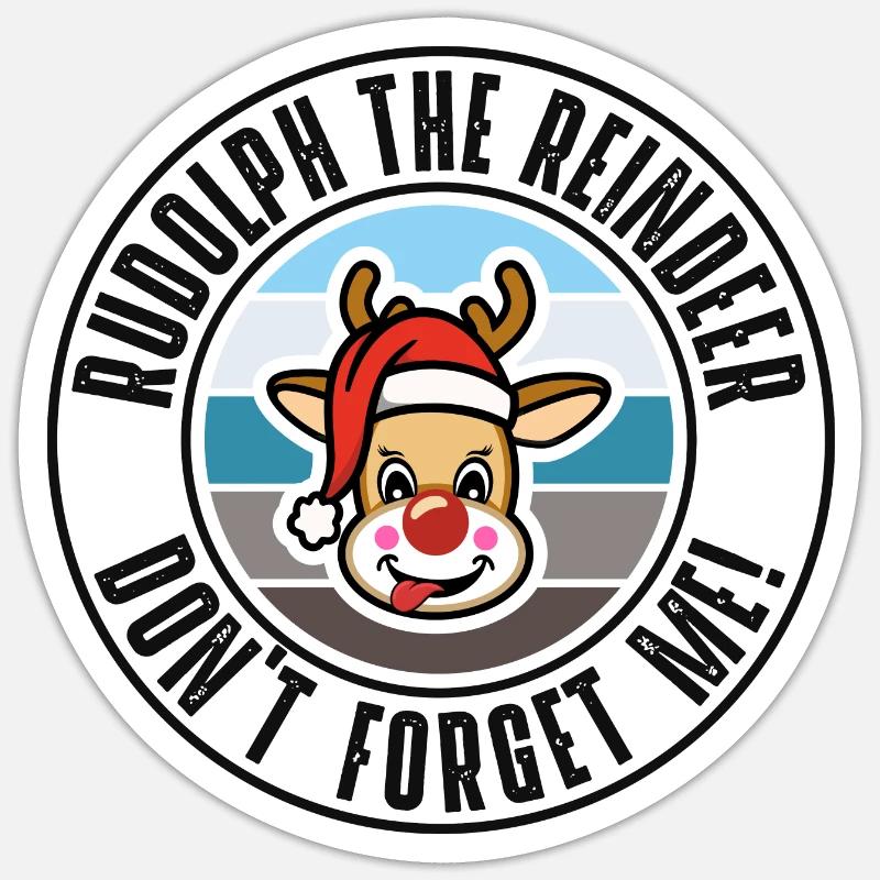 Rudolph - Sticker taille S (10 x 10 cm) - blanc mat