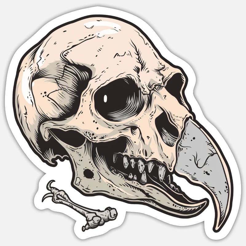 Vulture Head Skeleton - Sticker size S (10 x 10 cm) - white matte