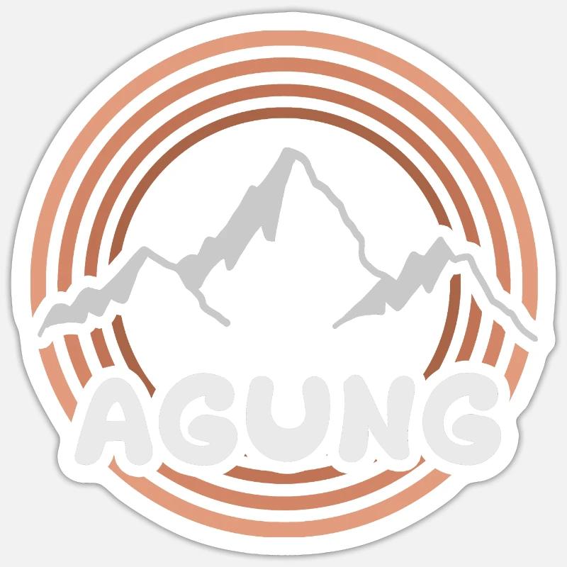 Agung als Berg - Sticker Größe S (10 x 10 cm) - Mattweiß