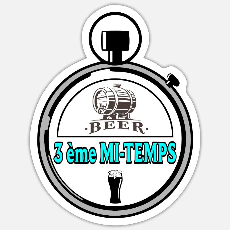 3. Halbzeit - Sticker Größe S (10 x 10 cm) - Mattweiß