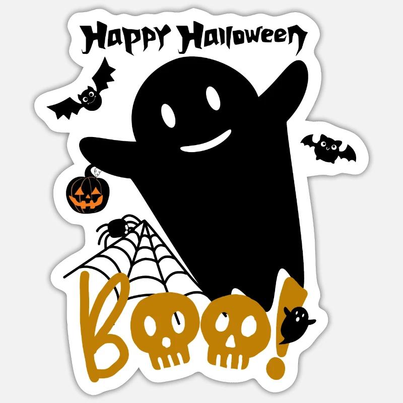 Halloween boo2 - Sticker Größe S (10 x 10 cm) - Mattweiß