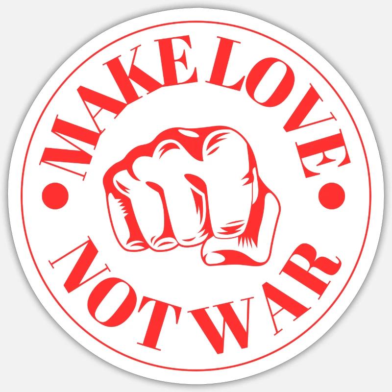 Make Love - Not War - Sticker Größe S (10 x 10 cm) - Mattweiß