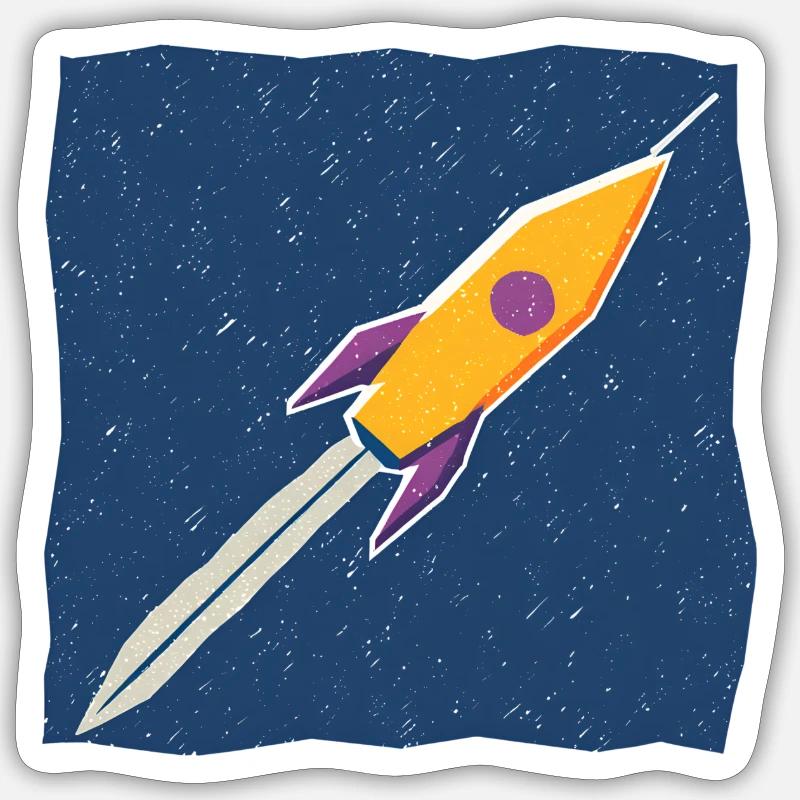 rakete3 Sticker Größe S (10 x 10 cm)
