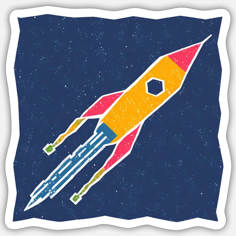 Rakete1 Sticker Größe S (10 x 10 cm)