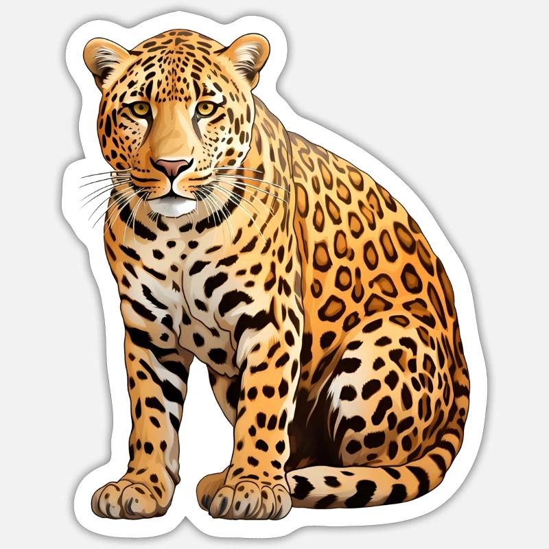Leopard - Sticker Größe S (10 x 10 cm) - Mattweiß