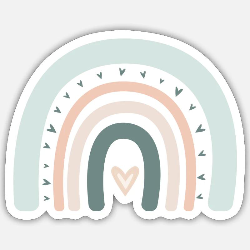 Boho Regenbogen Sticker Größe S (10 x 10 cm)