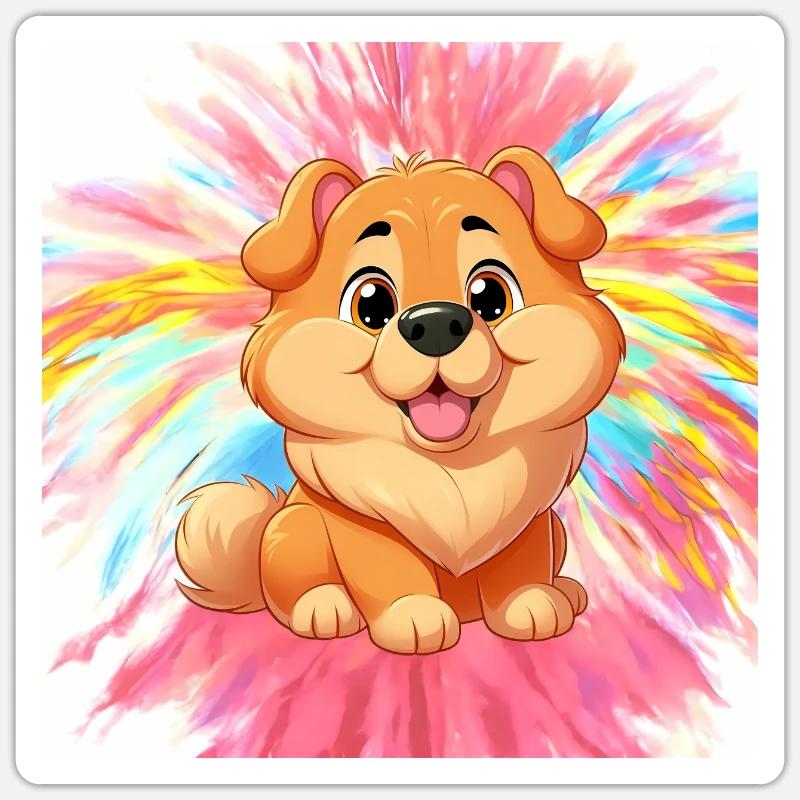 chowchow 4 - Sticker taille S (10 x 10 cm) - blanc mat