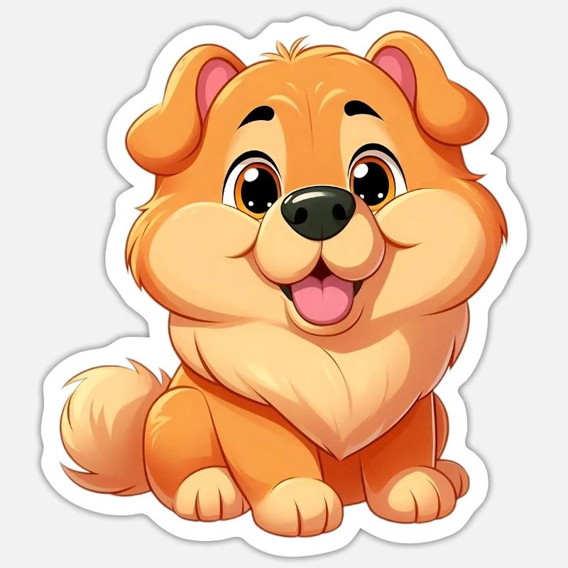 chowchow - Sticker taille S (10 x 10 cm) - blanc mat