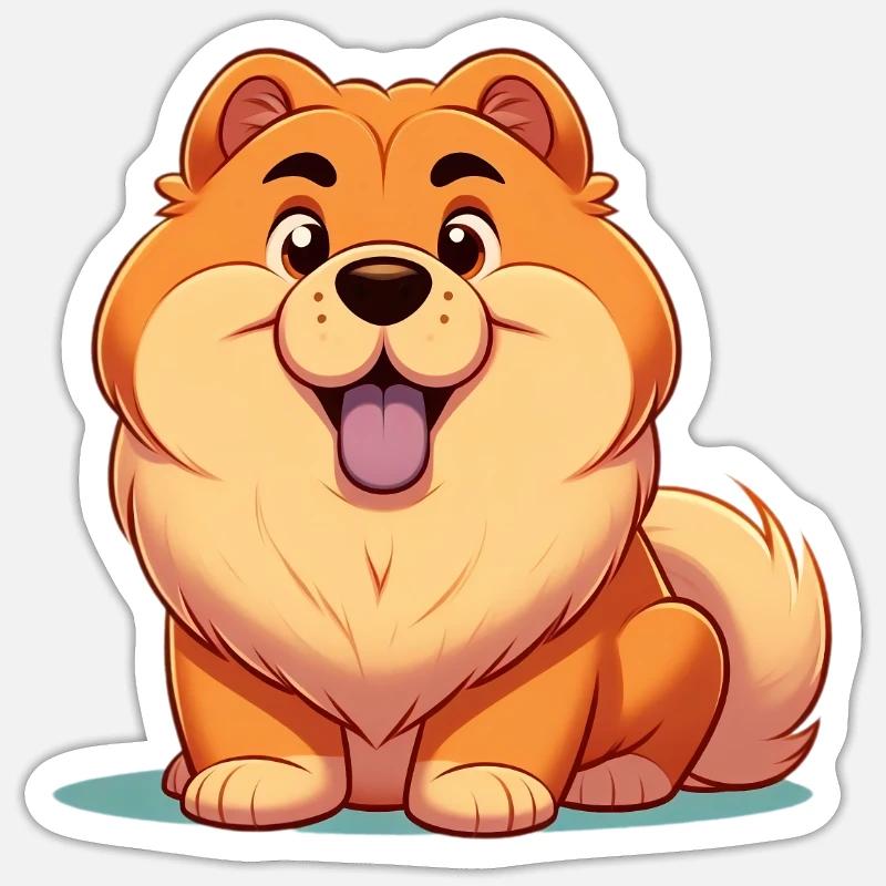 chowchow 8 - Sticker taille S (10 x 10 cm) - blanc mat