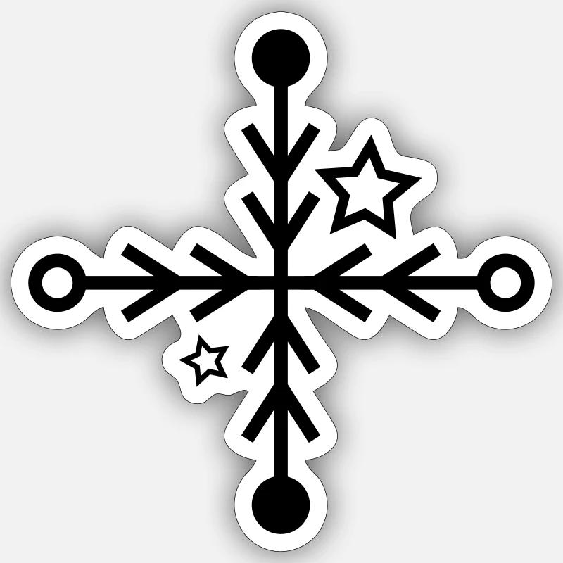 Snowflake icon - Sticker size S (10 x 10 cm) - white matte