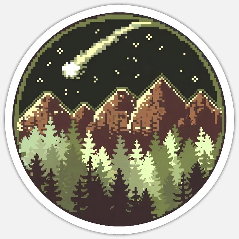 Pixel-Wald Sticker Größe S (10 x 10 cm)