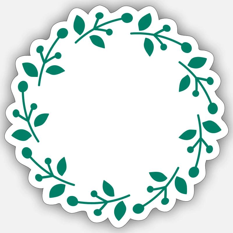 Weihnachtskranz - Sticker Größe S (10 x 10 cm) - Mattweiß