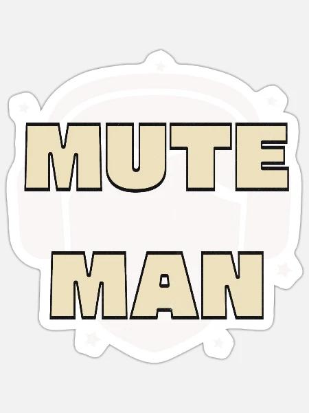 Mute Man - Sticker Größe S (10 x 10 cm) - Mattweiß