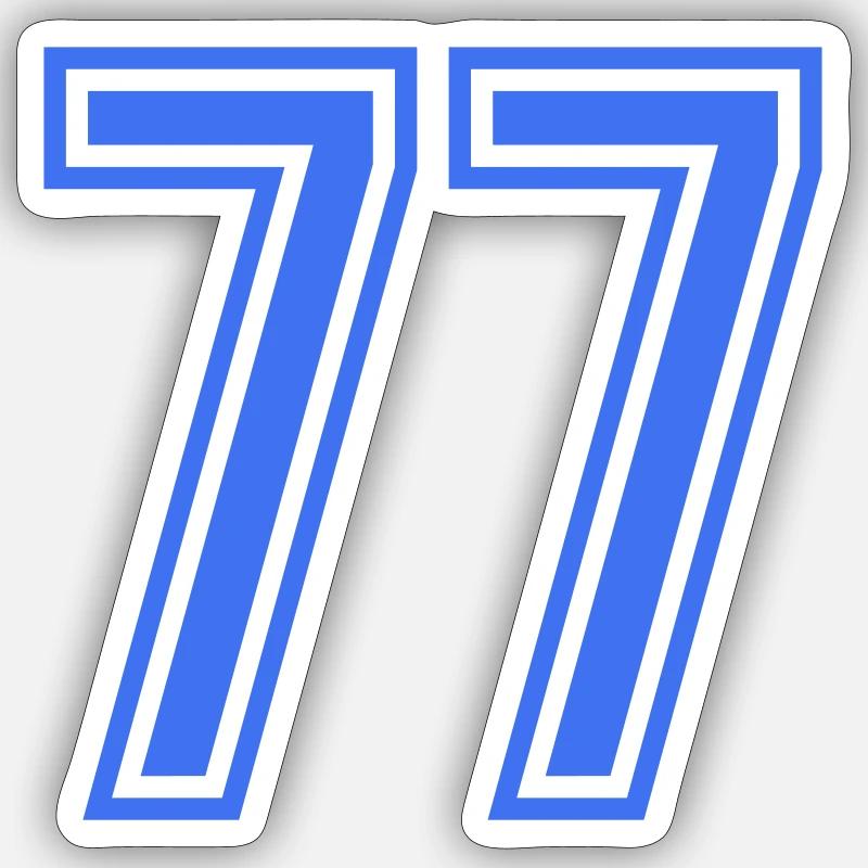 77 - Sticker Größe S (10 x 10 cm) - Mattweiß