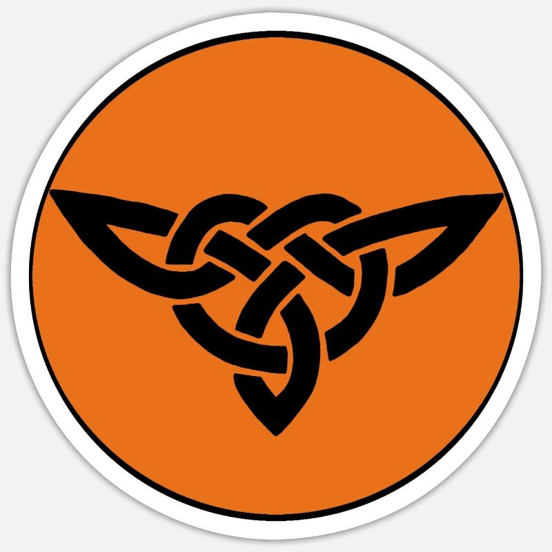 Oiseau celte orange - Sticker taille S (10 x 10 cm) - blanc mat