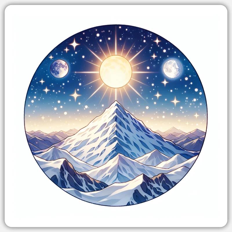Mountain - Sticker Größe S (10 x 10 cm) - Mattweiß