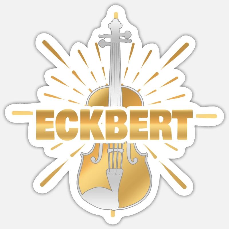 Violinist Eckbert - Sticker Größe S (10 x 10 cm) - Mattweiß