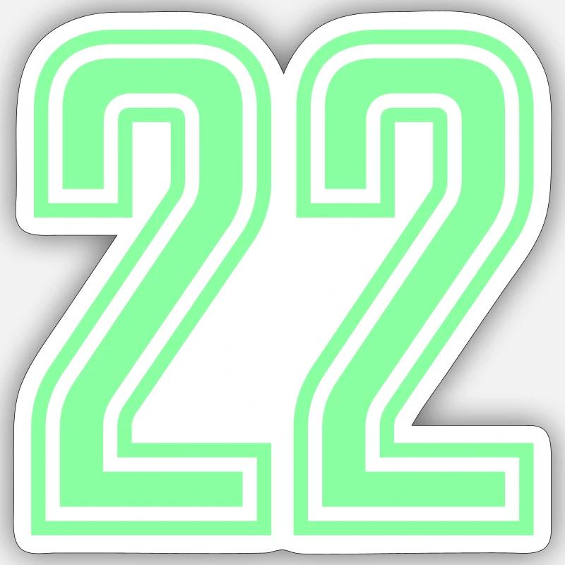 22 - Sticker Größe S (10 x 10 cm) - Mattweiß