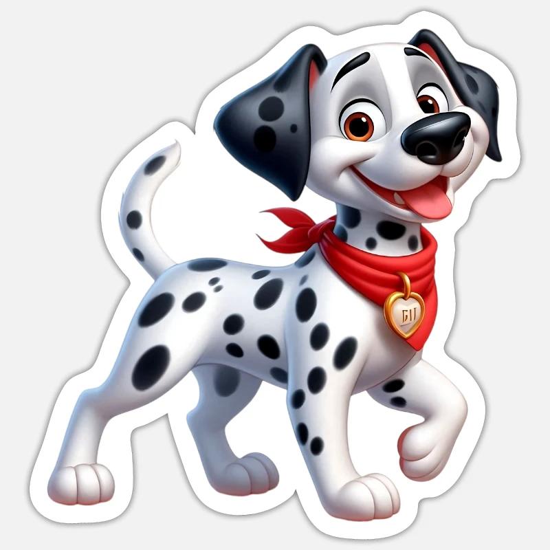 dalmatien 2 - Sticker taille S (10 x 10 cm) - blanc mat